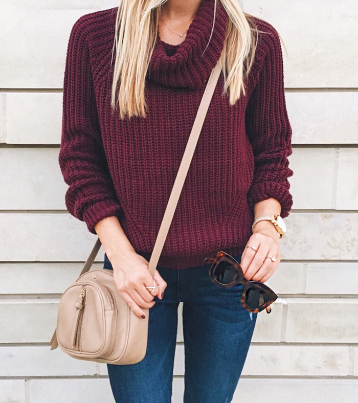 livvyland-blog-olivia-watson-austin-texas-fashion-blogger-fall-outfit-style-wine-burgundy-merlot-turtleneck-sweater-nude-accessories