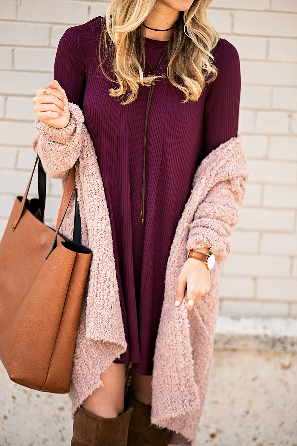 livvyland-blog-olivia-watson-cozy-fall-layers-dress-otk-boots-chunky-knit-cardigan-blush-pink-boho-outfit-1