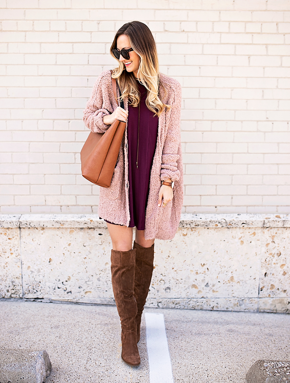 livvyland-blog-olivia-watson-cozy-fall-layers-dress-otk-boots-chunky-knit-cardigan-blush-pink-boho-outfit-2