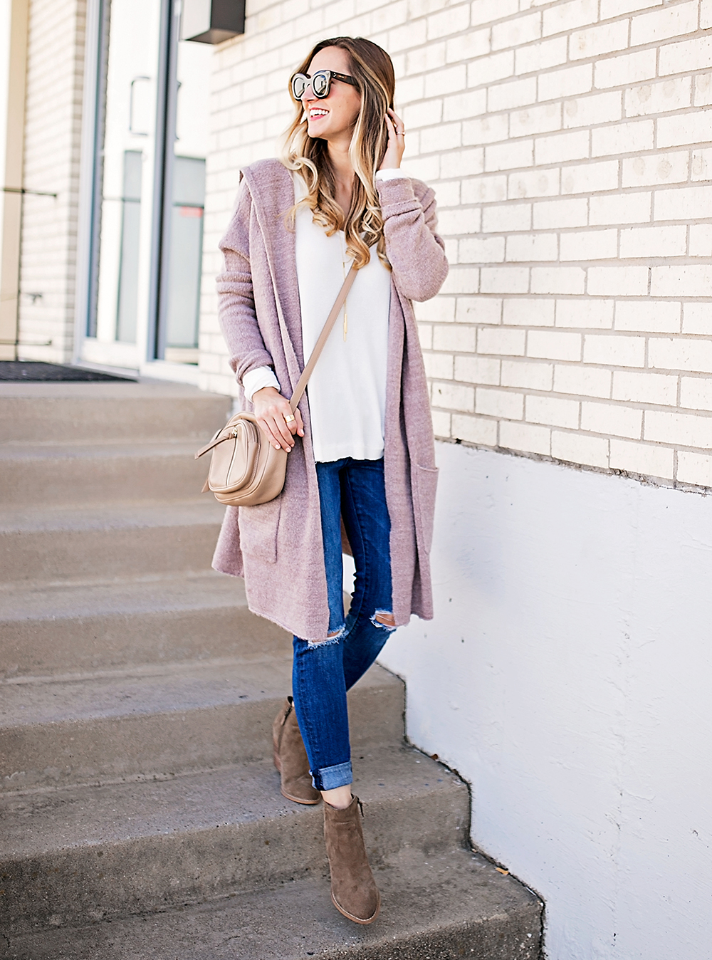 livvyland-blog-olivia-watson-blush-pink-dusty-rose-cardigan-sweater-free-people-thermal-top-cozy-light-layers-nordstrom-fall-outfit-4