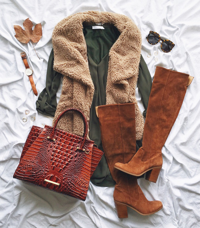 livvyland-blog-olivia-watson-instagram-roundup-december-cozy-faux-fur-vest-otk-boots-dress-fall-outfit