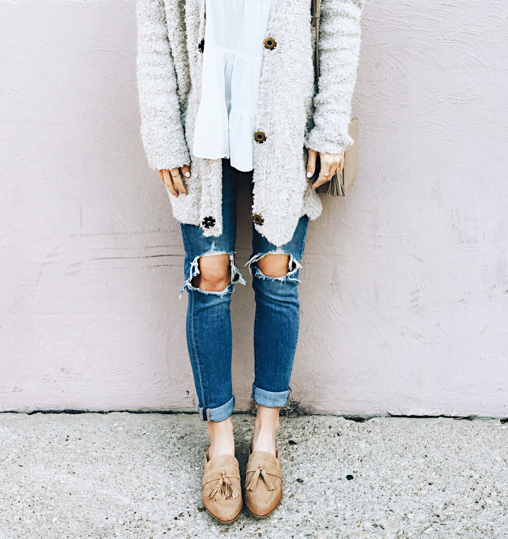 livvyland-blog-olivia-watson-instagram-roundup-sand-suede-tassel-slides-mules-loafers-cozy-chic-outfit